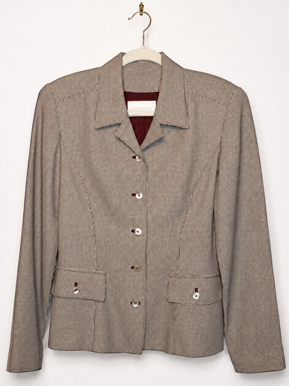 Houndstooth Blazer Dana Buchman Western Equestrian Ranch Prep Jacket Size 4